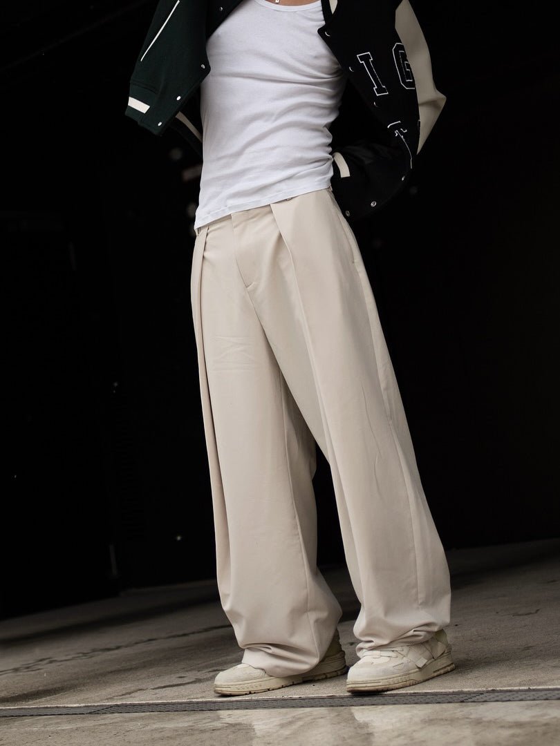 High-waisted Pleated Casual Pants - DBMP Shop