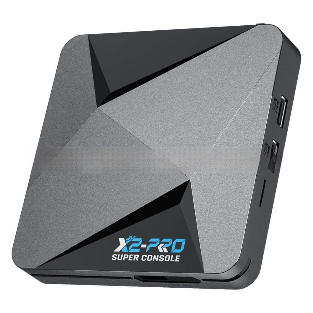 Home Video Three System Integrated Game Set-top Box featuring Emuelec 4.5, Android 9.0, and USB interface.