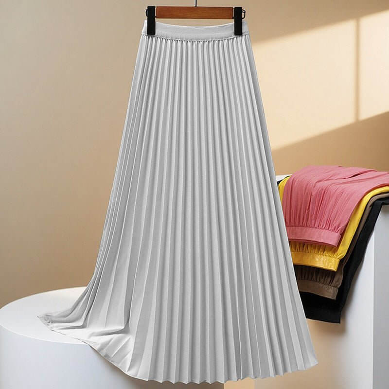 Women's Solid Color Fashion Pleated High Waist Pleated Skirt - DBMP (Electronics And More Store)