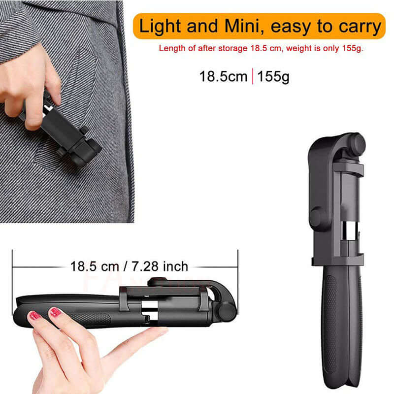 Compatible with Apple, Tripod Selfie Stick Mobile Universal Live Triangle Bracket One Bluetooth Selfie Artifact - DBMP (Electronics And More Store)