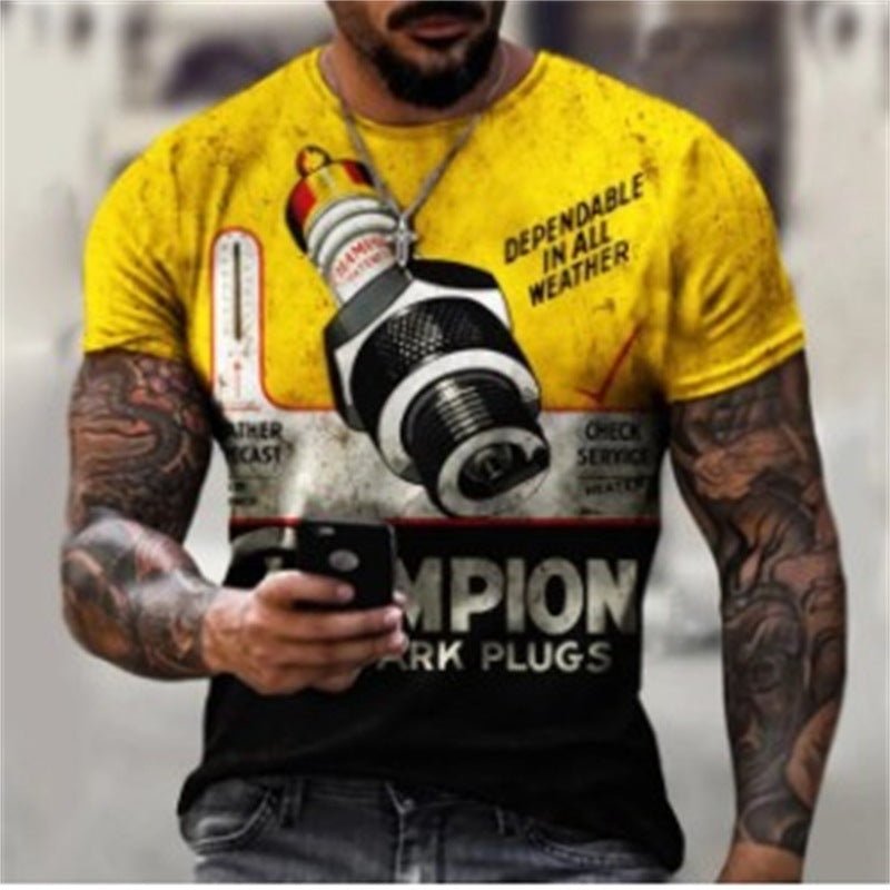 Digital Printing Short Sleeve Fashion T-shirt Men - DBMP (Electronics And More Store)
