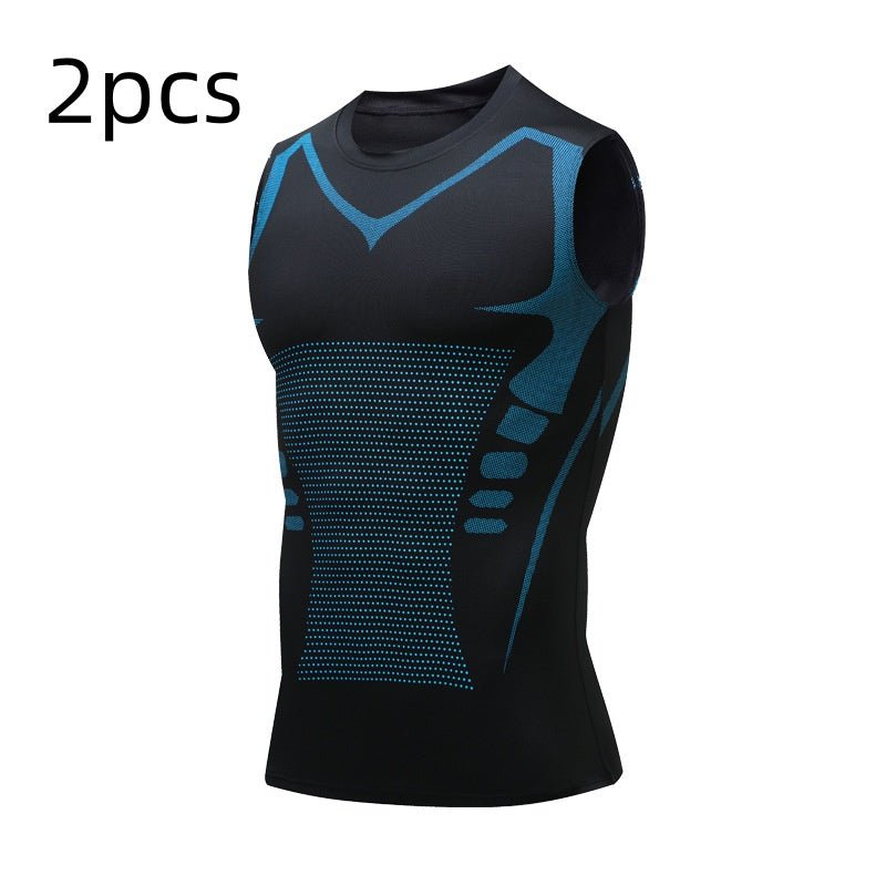 Men's Exercise Workout Quick-drying Breathable Slim Fit Tight Stretch Vest - DBMP Shop