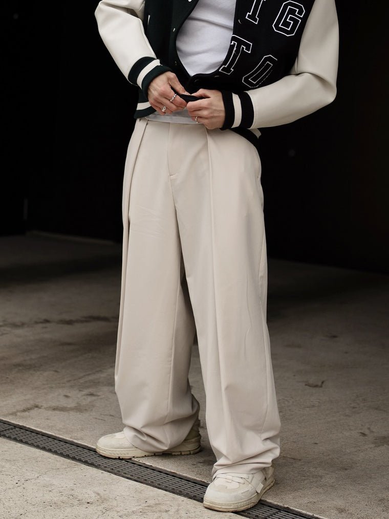 High-waisted Pleated Casual Pants - DBMP Shop