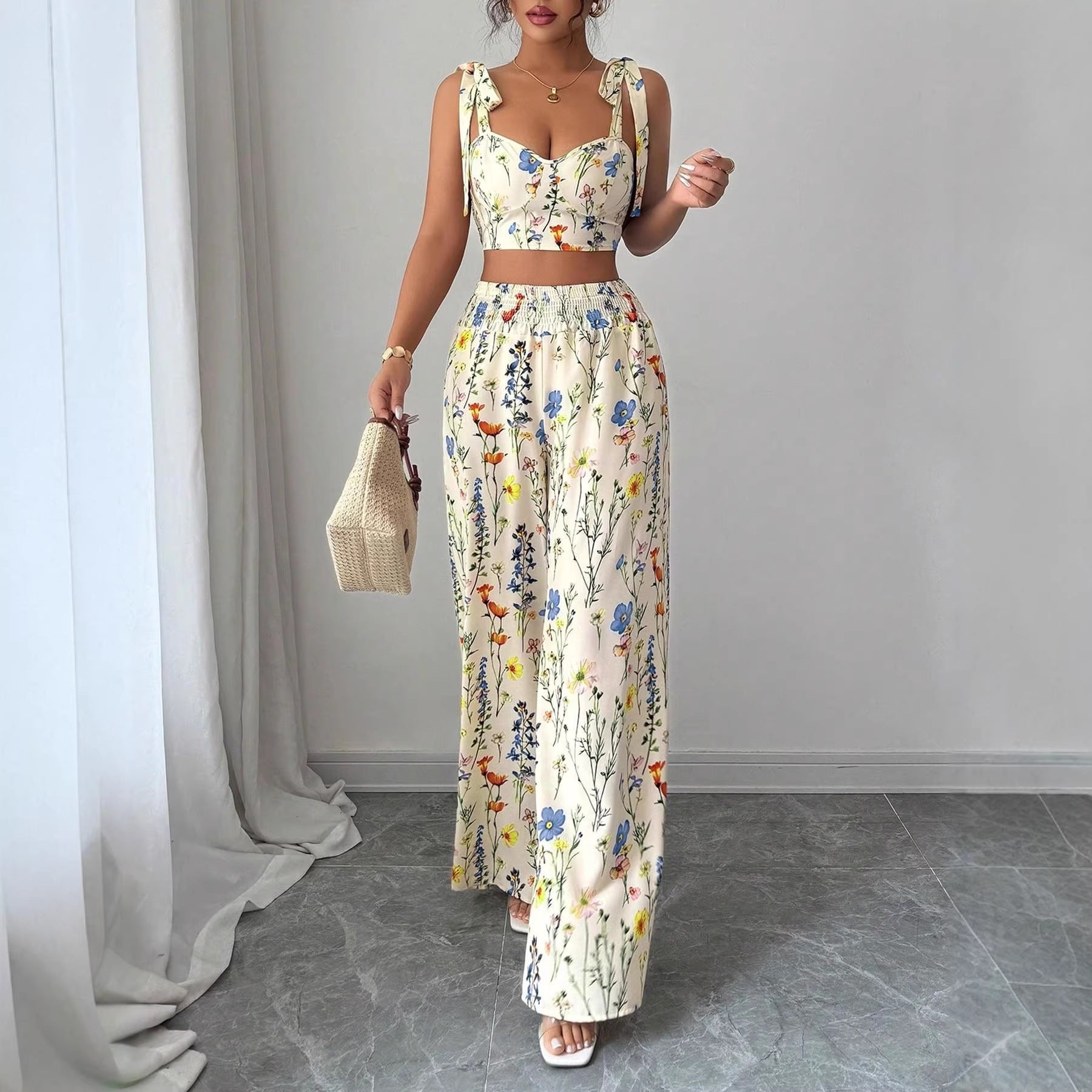 Printed Camisole Womens Top And Pants Set - DBMP (Electronics And More Store)
