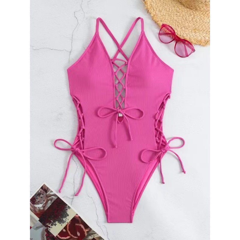European And American Sexy Backless Siamese Bikini Swimsuit - DBMP Shop