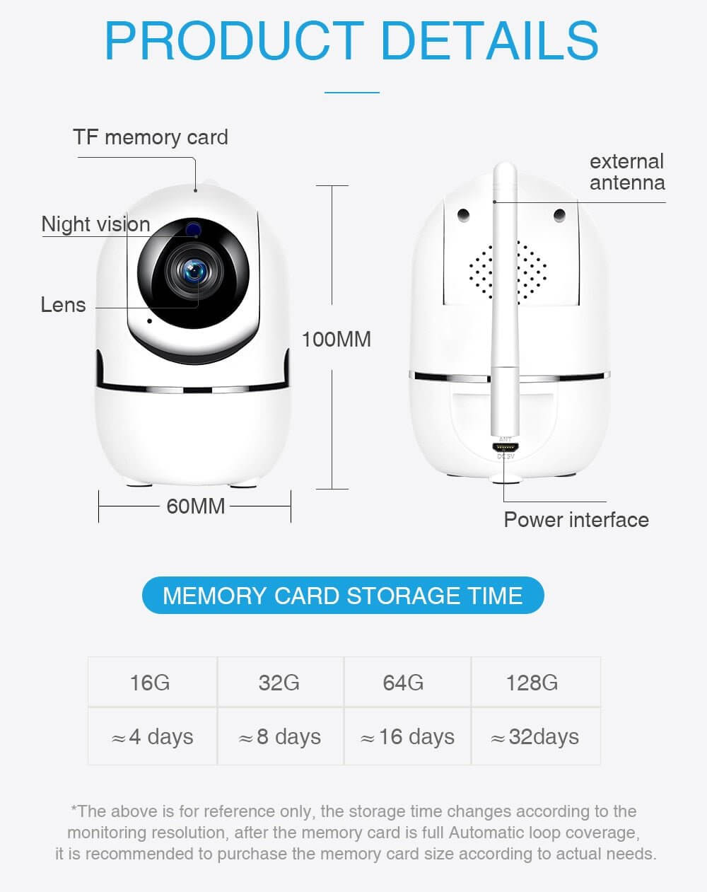1080P Home Security Surveillance Auto Tracking Camera US Plug - DBMP (Electronics And More Store)