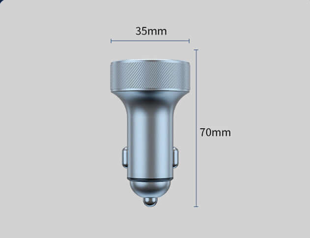 Multifunction car charger 54W with dimensions 35mm x 70mm, designed for pluging into cigarette lighter.