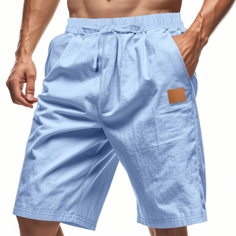 Solid - color Mens Plus - size Thin Linen Breathable Beach Sports Casual - DBMP Shop