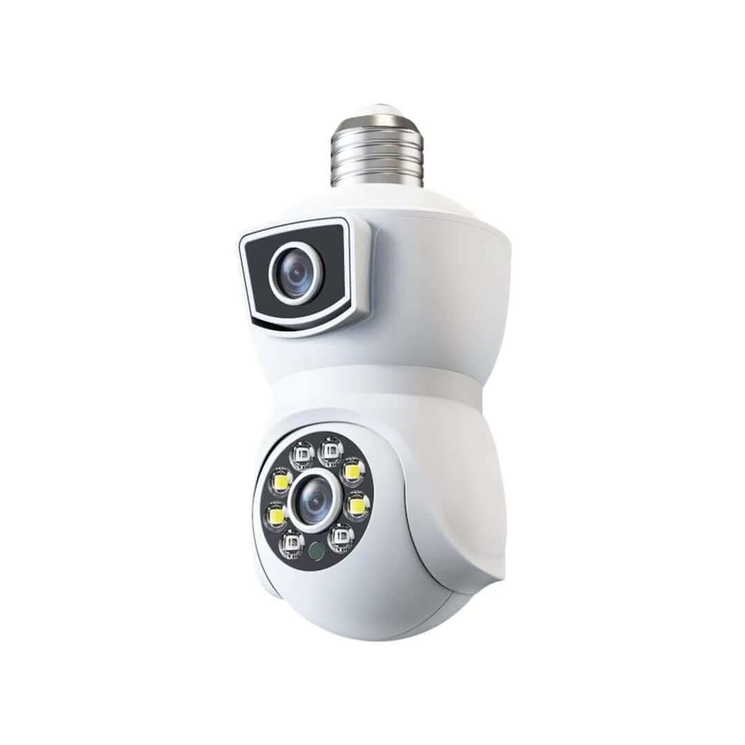 Lamp head type surveillance camera with remote control and LED lights, ideal for indoor use and waterproof rated IP65.