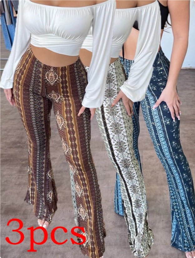 High Elastic Tight Pants Slim Sexy Print Trousers Womens Clothing - DBMP Shop