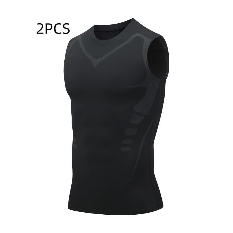 Men's Exercise Workout Quick-drying Breathable Slim Fit Tight Stretch Vest - DBMP Shop