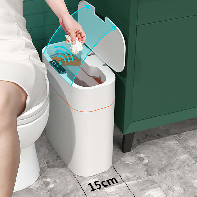 Smart Trash Can With Lid For Bedroom And Living Room Kitchen Storage Box Trash Can Induction Small Car Box Automatic Smart Dustbin Smart Trash Bin - DBMP (Electronics And More Store)