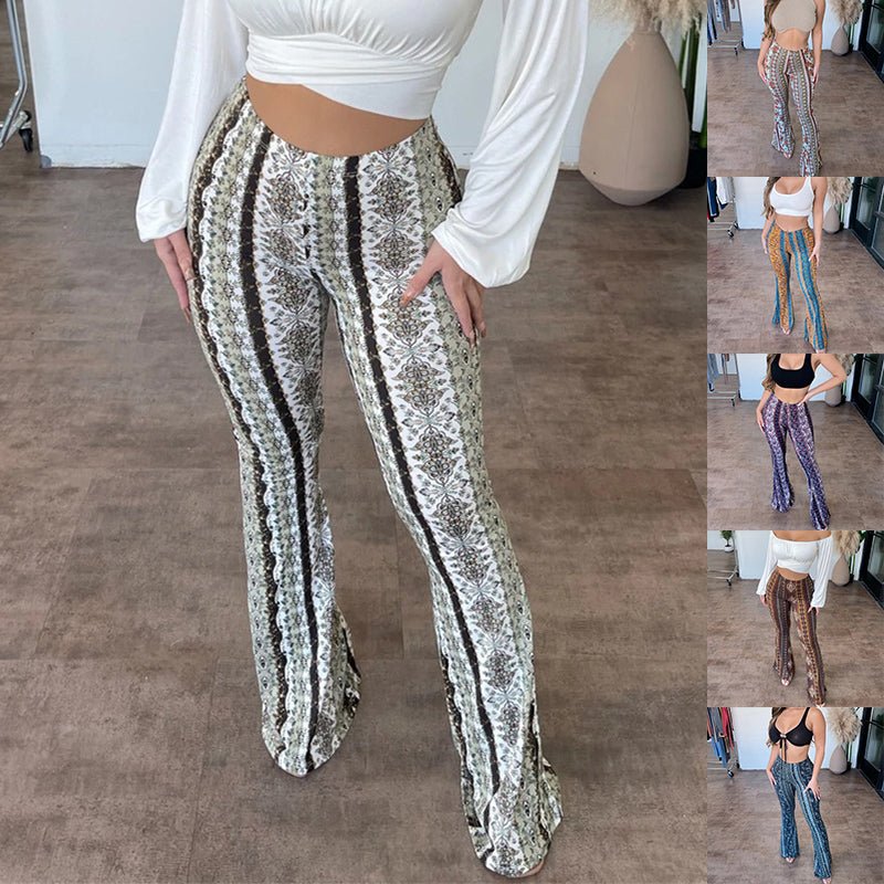 High Elastic Tight Pants Slim Sexy Print Trousers Womens Clothing - DBMP Shop