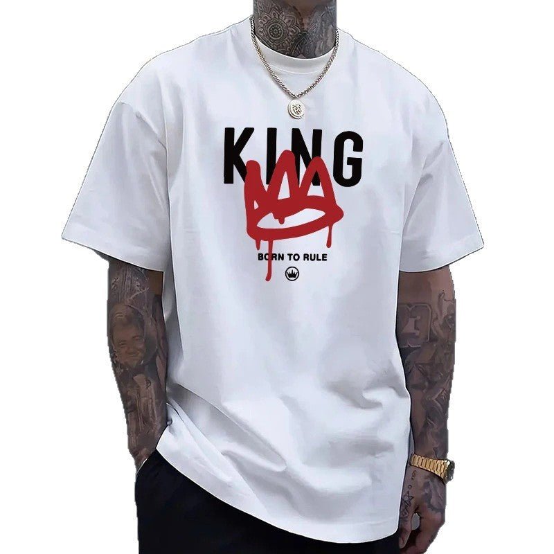 Mens Casual Short-Sleeve T-Shirt With KING Print - DBMP Shop