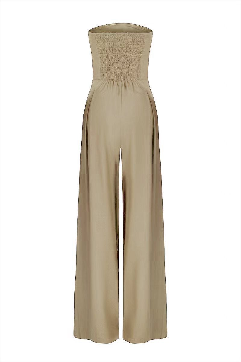 Loose Tube-top Jumpsuit Ins Fashion Backless Wide Leg Long Pants Overalls Women's Clothing - DBMP Shop