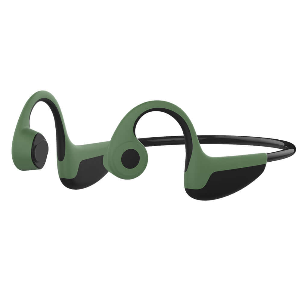 Z8 intelligent bone conduction Bluetooth headset in green, designed for outdoor sports and wireless communication.