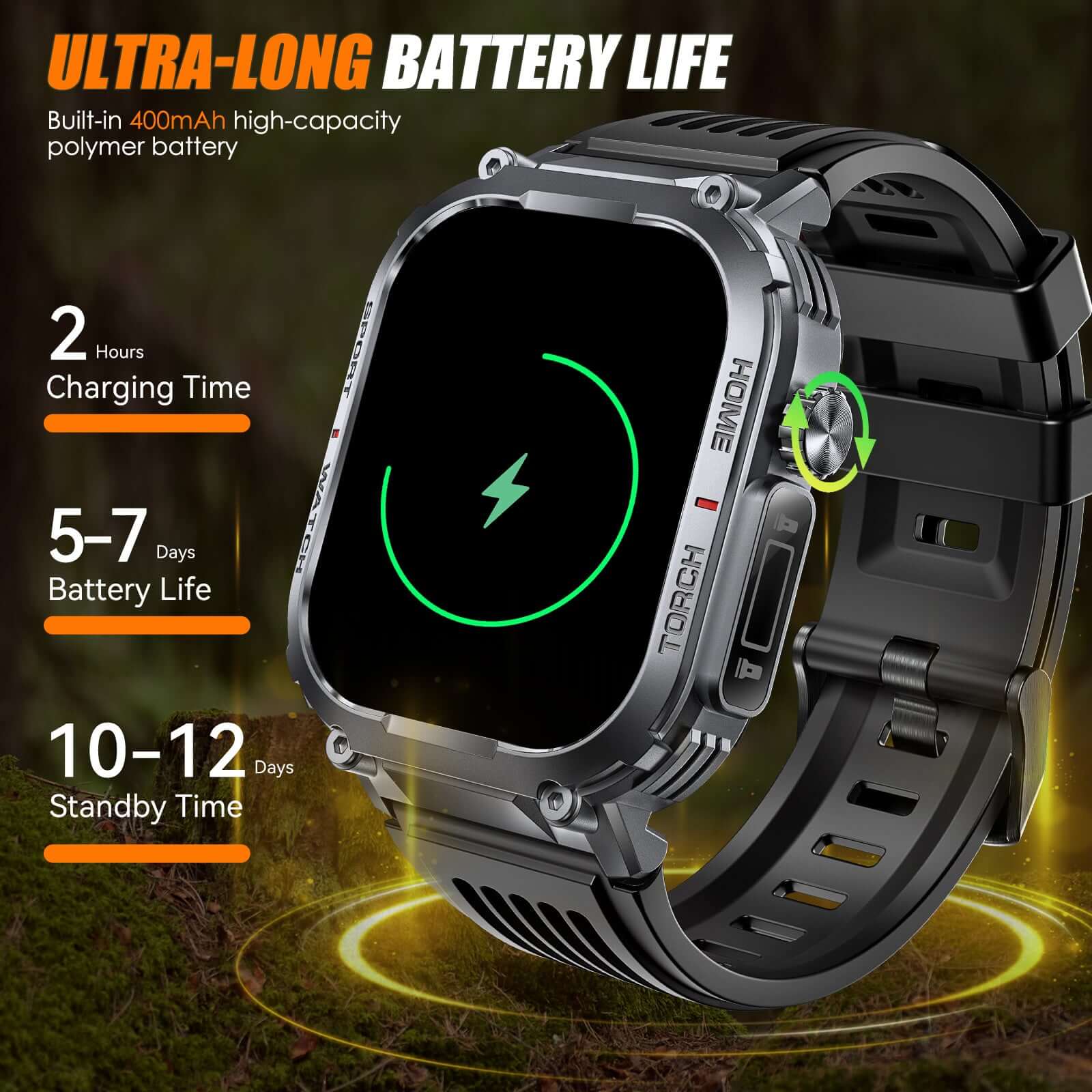 INEYES S320B Sport Modes Smart Watch For Men With LED Flashlight, Women's Smartwatch With Wireless Call, Men's Smartwatches With 2.02 - Inch HD Screen - DBMP (Electronics And More Store)