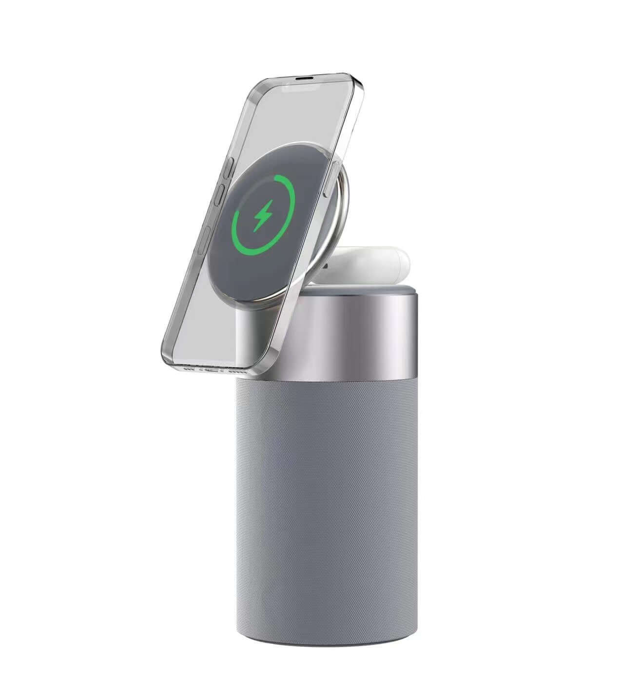 3 In 1 Multi - Function IPhone And AirPods Wireless Charger Portable Bluetooth Speaker With Touch Lamp For Home And Office - DBMP (Electronics And More Store)