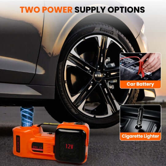 Electric Car Jack Kit,5 Ton 11023 LBS Hydraulic Jack Lift With Electric Impact Wrench,uilt In Inflatable Pump,and LED Light For SUV ,MPV Sedan,Chrome Vanadium Steel - DBMP (Electronics And More Store)