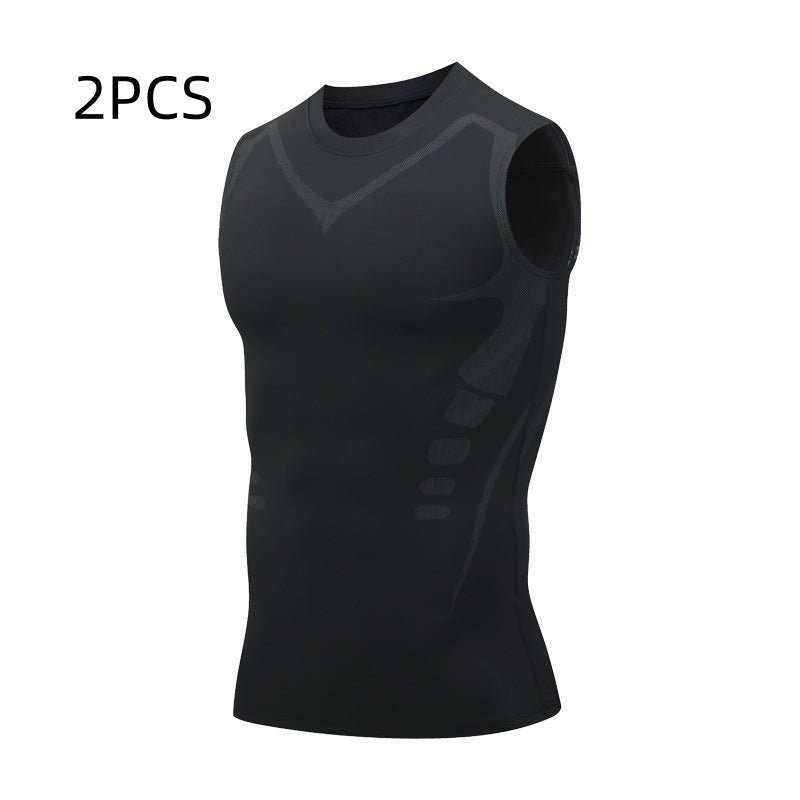 Men's Exercise Workout Quick-drying Breathable Slim Fit Tight Stretch Vest - DBMP Shop
