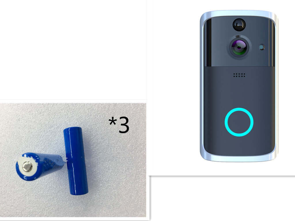 WiFi video doorbell camera with HD infrared night vision and two-way voice intercom, battery included.