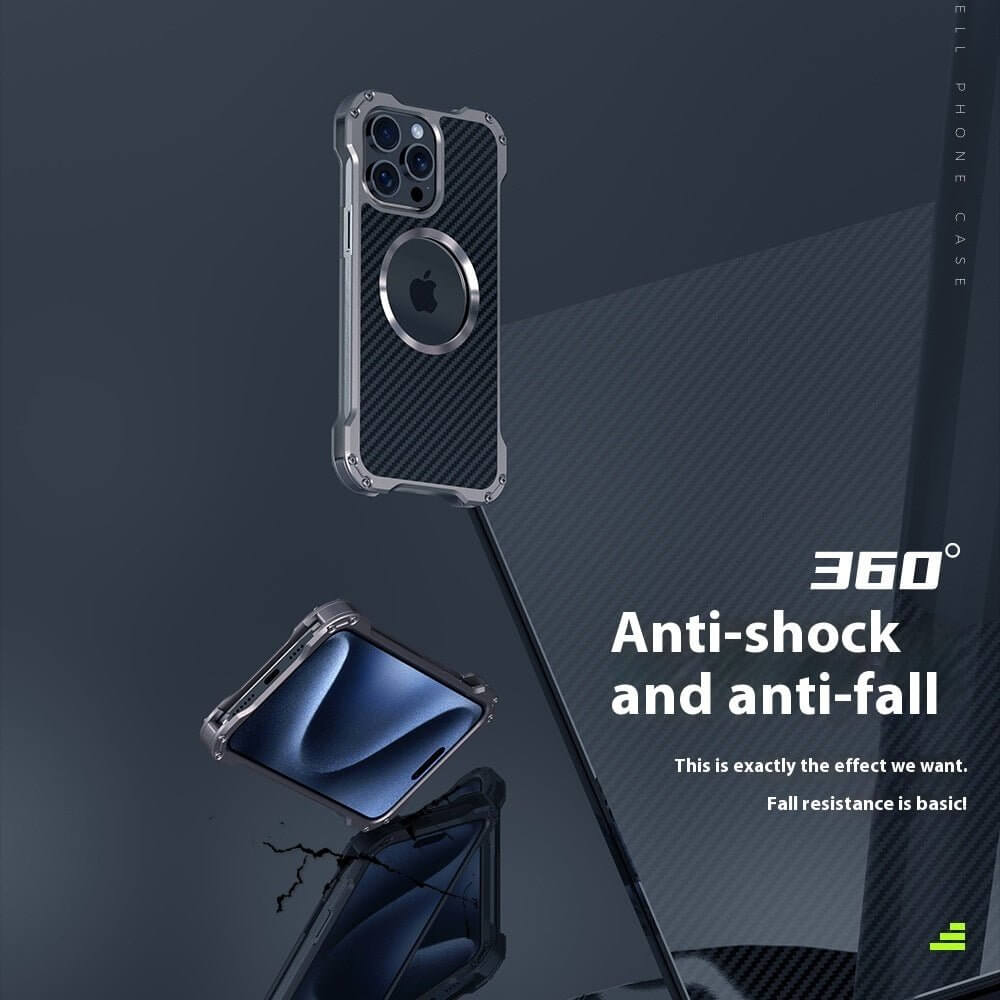 All - inclusive Metal Phone Case Breathable Hollow Drop - resistant Protective Cover - DBMP (Electronics And More Store)