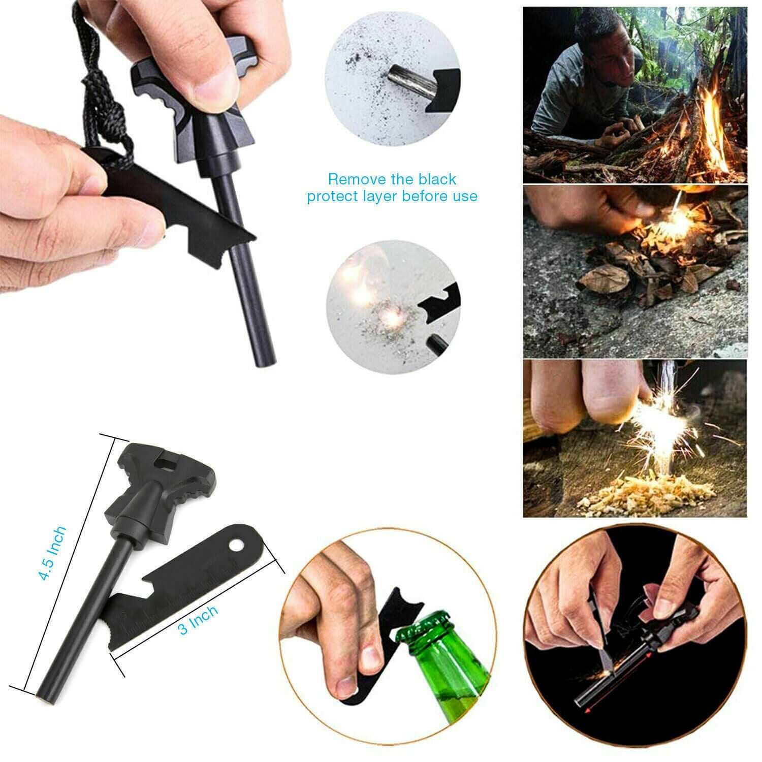14in1 Outdoor Emergency Survival Gear Kit Camping Hiking Survival Gear Tools Kit Survival Gear And Equipment, Outdoor Fishing Hunting Camping Accessories - DBMP (Electronics And More Store)