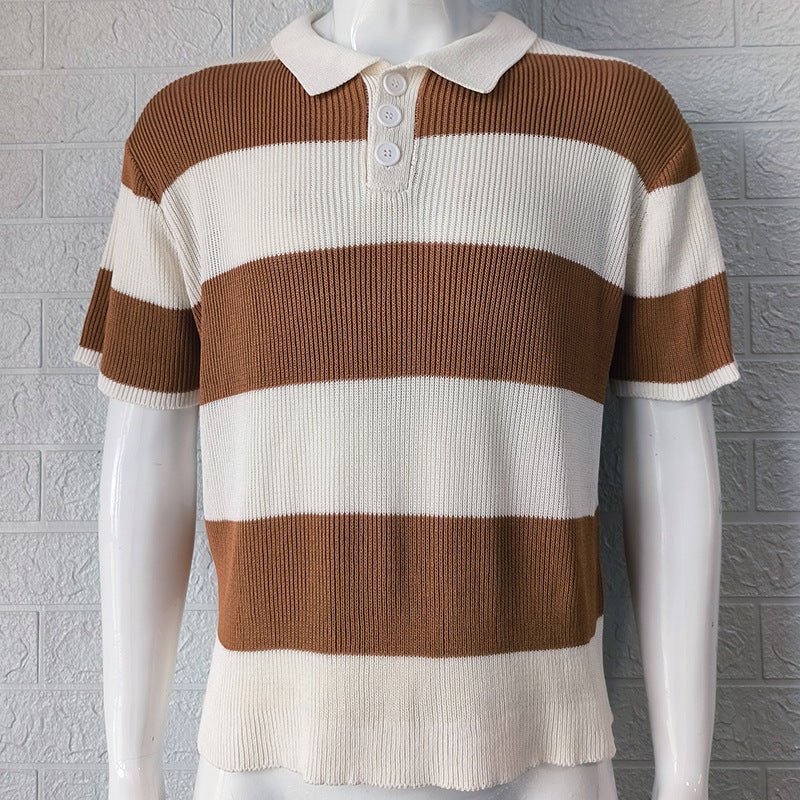 Mens Clothing Summer Fashion Lapel Sweater Short Sleeve Men Clothing Men Wears - DBMP Shop