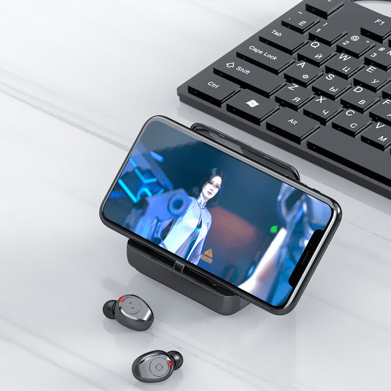 Multifunction Bluetooth Headset Binaural Movement Power Bank Phone Support - DBMP (Electronics And More Store)