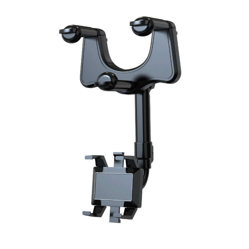 Rotatable and retractable rearview mirror phone holder for cars, suitable for all mobile phones.