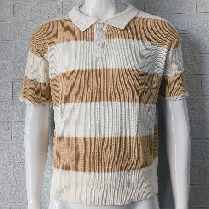 Mens Clothing Summer Fashion Lapel Sweater Short Sleeve Men Clothing Men Wears - DBMP Shop