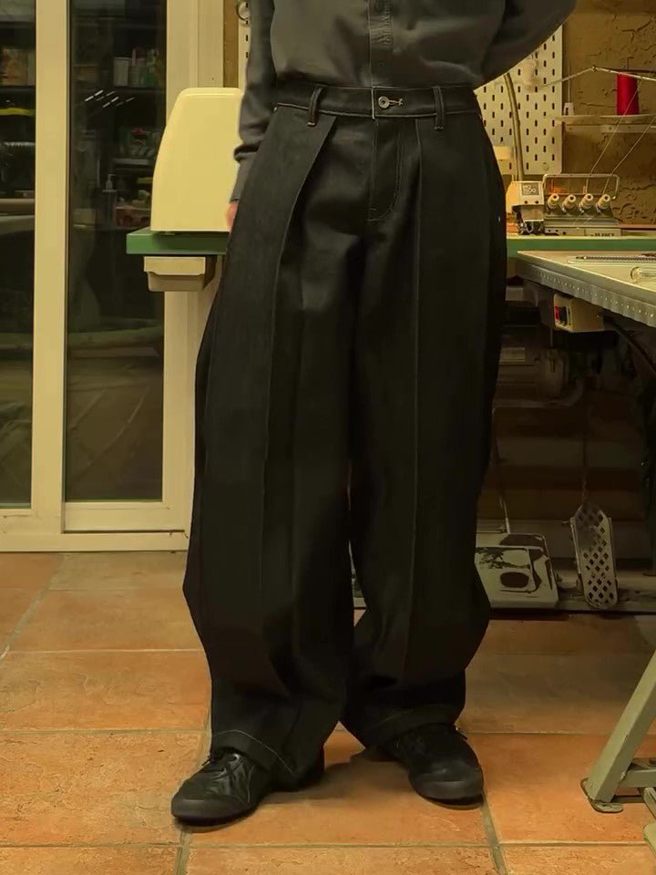 Classic Pocket Denim Wide-Leg Pants - DBMP Shop