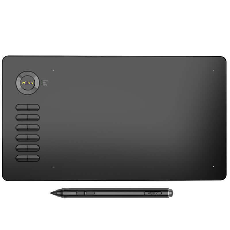 Digital drawing board with pen, showcasing 10-inch panel and multi-gesture operation for refined art creation.
