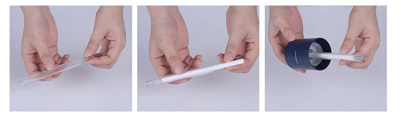 Steps to assemble the Magic Shadow USB Air Humidifier with night lights and ultrasonic mist technology.