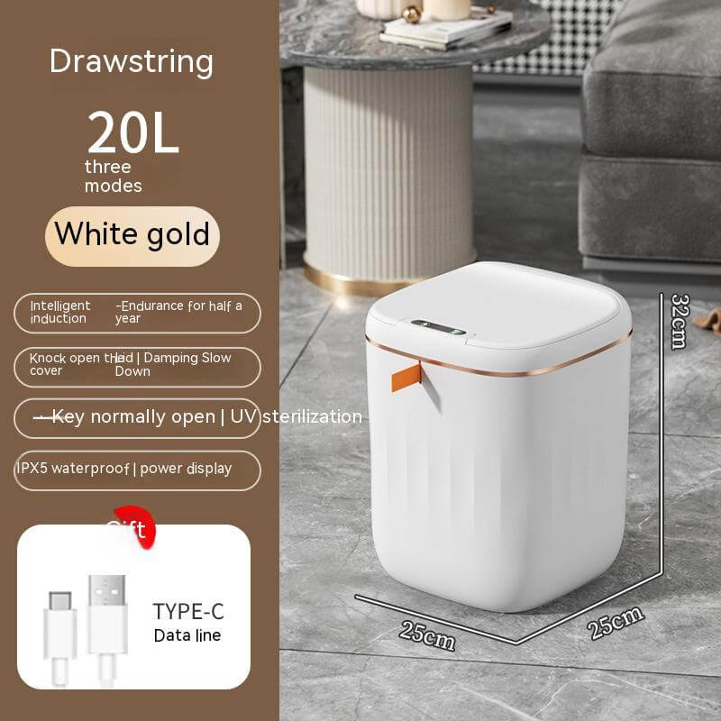 Smart Trash Can With Lid For Bedroom And Living Room Kitchen Storage Box Trash Can Induction Small Car Box Automatic Smart Dustbin Smart Trash Bin - DBMP (Electronics And More Store)