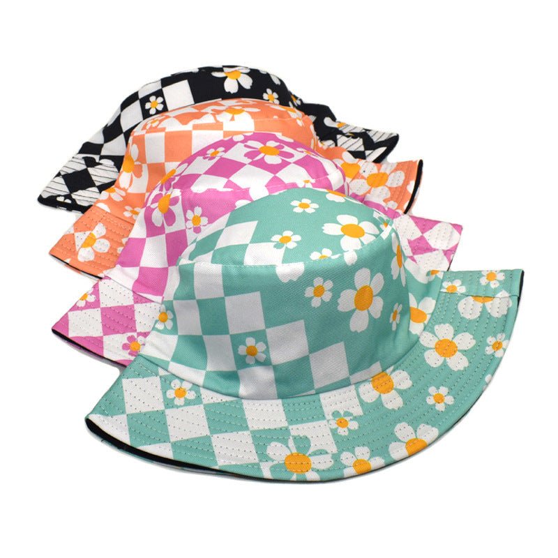Korean Style Chessboard Plaid Spring And Summer New Bucket Hat Sun-proof - DBMP Shop
