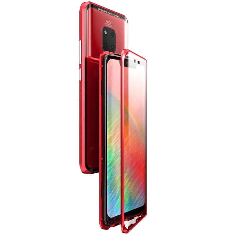 Samsung S10/S10 Plus/S10 Lite magnetar double-sided glass case in red, sleek design for stylish protection and durability.