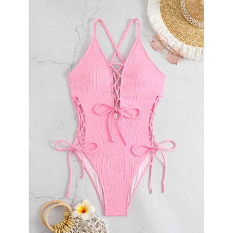 European And American Sexy Backless Siamese Bikini Swimsuit - DBMP Shop
