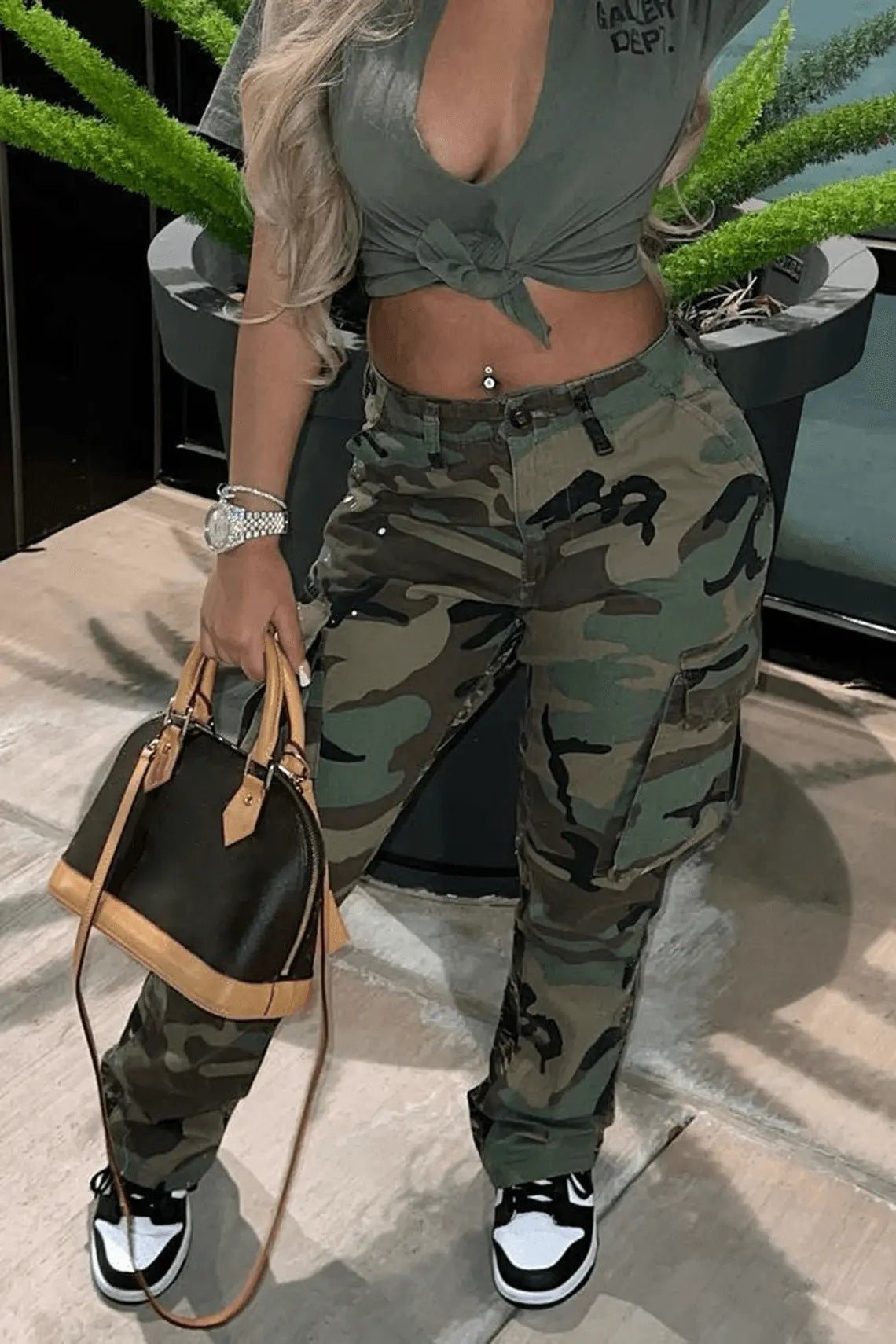 High Straight Waist Multicolor Camouflage Overalls - DBMP Shop