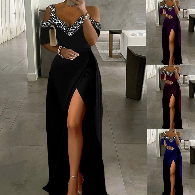 European And American Off-shoulder Spaghetti Strap Dress - DBMP Shop