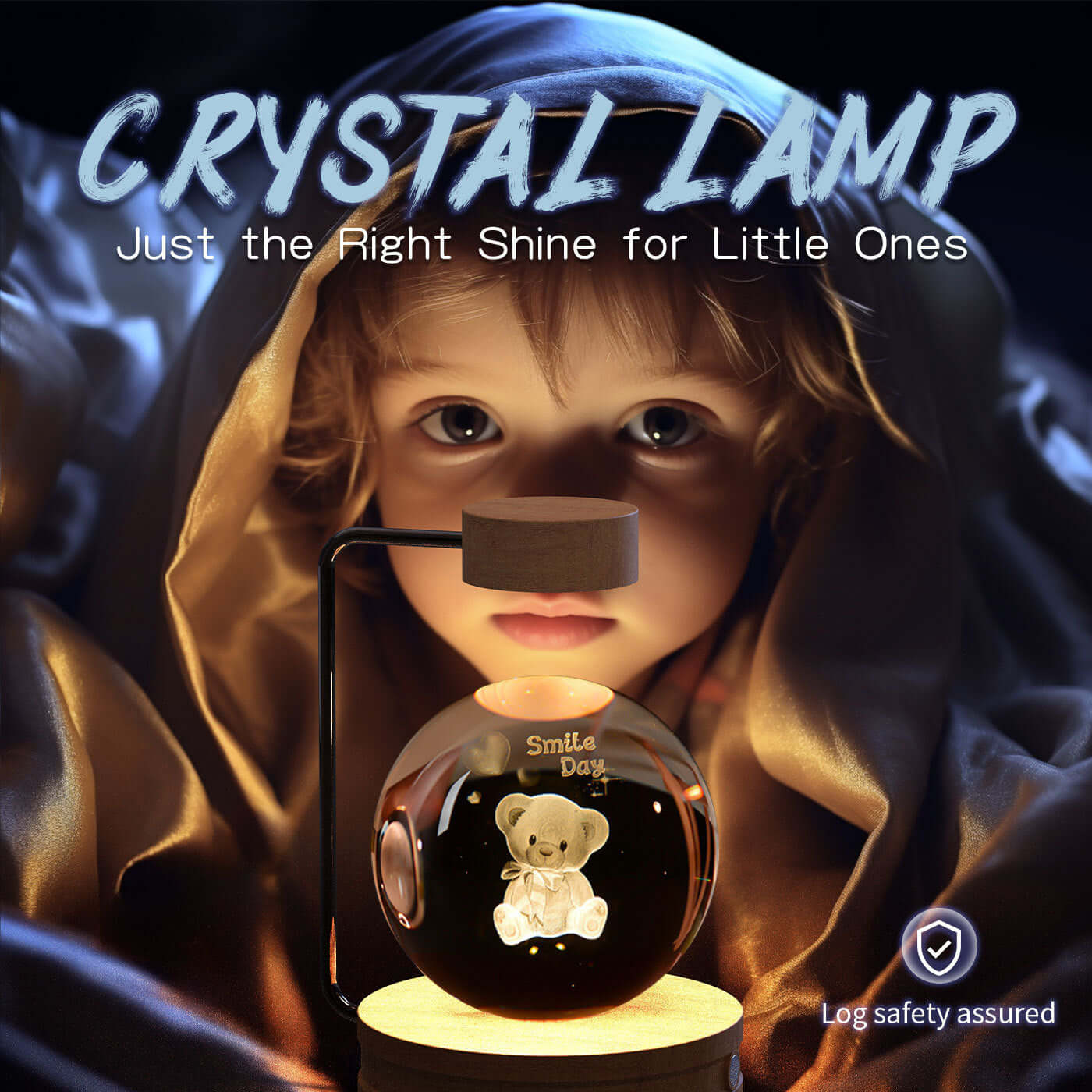 Warm bedside crystal lamp with teddy bear design, ideal for children's rooms and cozy ambiance.