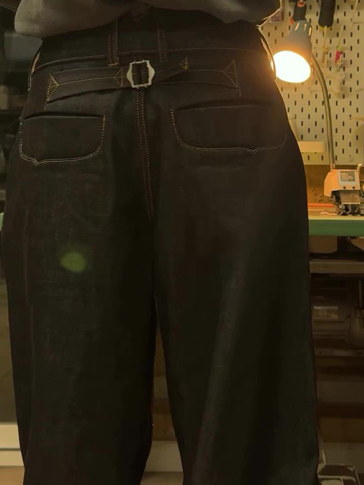 Classic Pocket Denim Wide-Leg Pants - DBMP Shop