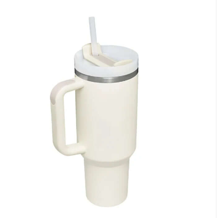 Personalized DIY Straw Coffee Insulation Cup With Handle Portable Car Stainless Steel Water Bottle Large Capacity Travel BPA Free Thermal Mug - DBMP (Electronics And More Store)