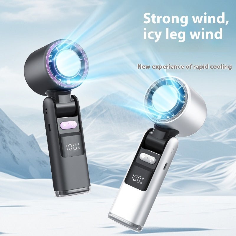 Turbos Chilled Ice Sensation Cold Fan Super Mini Turbos Speed Fan USB Powered Digital Display For Outdoor Camping Travel - DBMP Shop