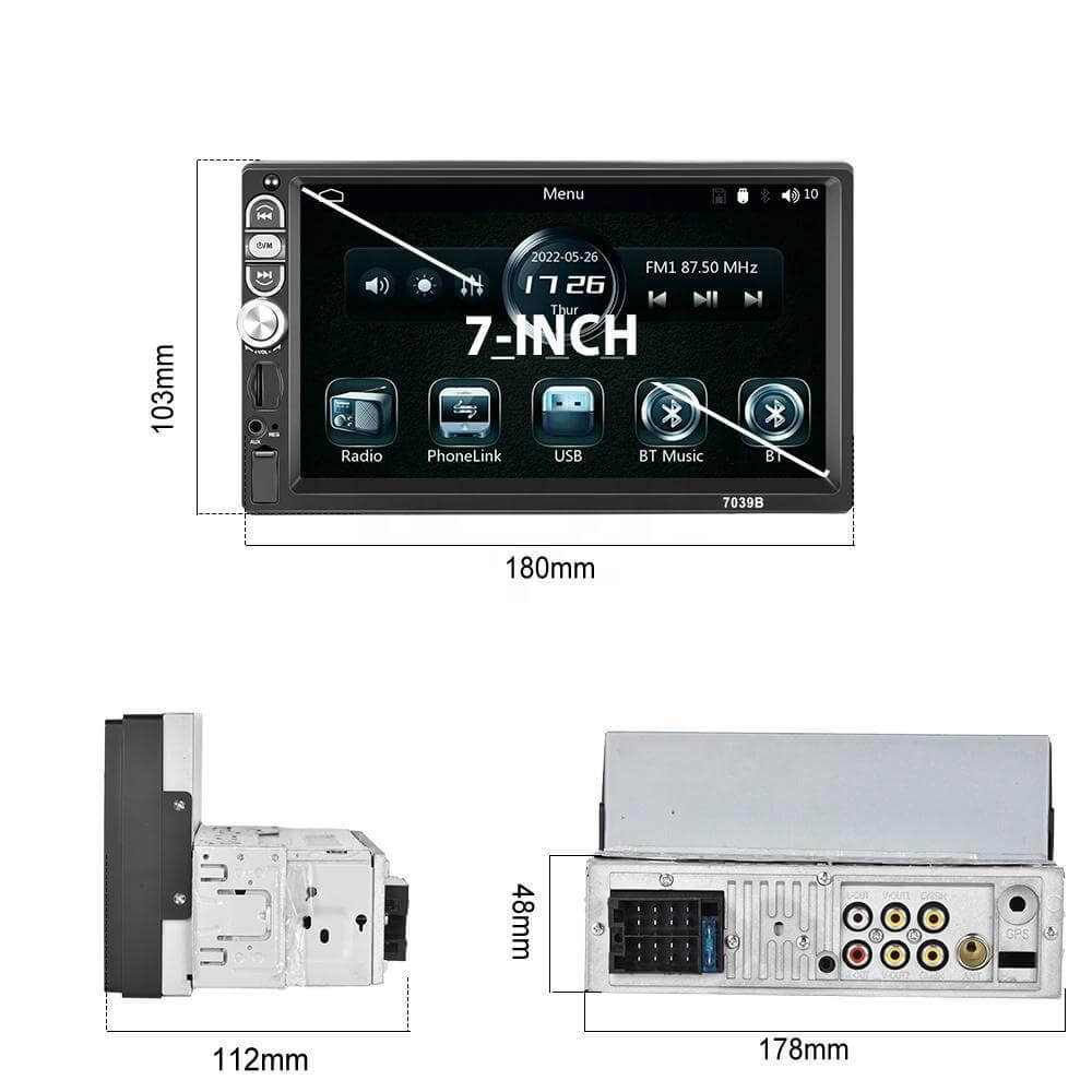 7 - inch Single - din Car Stereo, Single - din Car Radio And MP5 Player Supporting Carplay Android Auto - DBMP (Electronics And More Store)