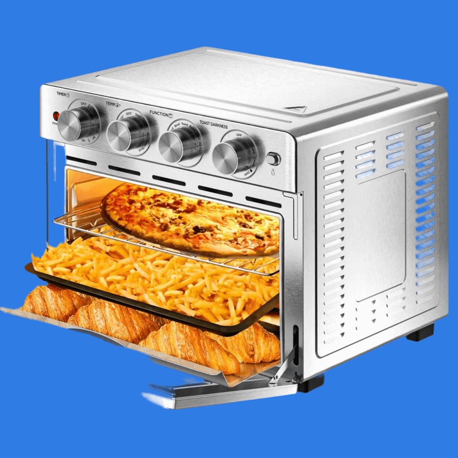 Geek Chef Air Fryer 6 Slice 26QT 26L Air Fryer Fry Oil - Free Extra Large Toaster Oven Combo Air Fryer Oven Roast Bake Broil Reheat Convection Countertop Oven Stainless St - DBMP (Electronics And More Store)