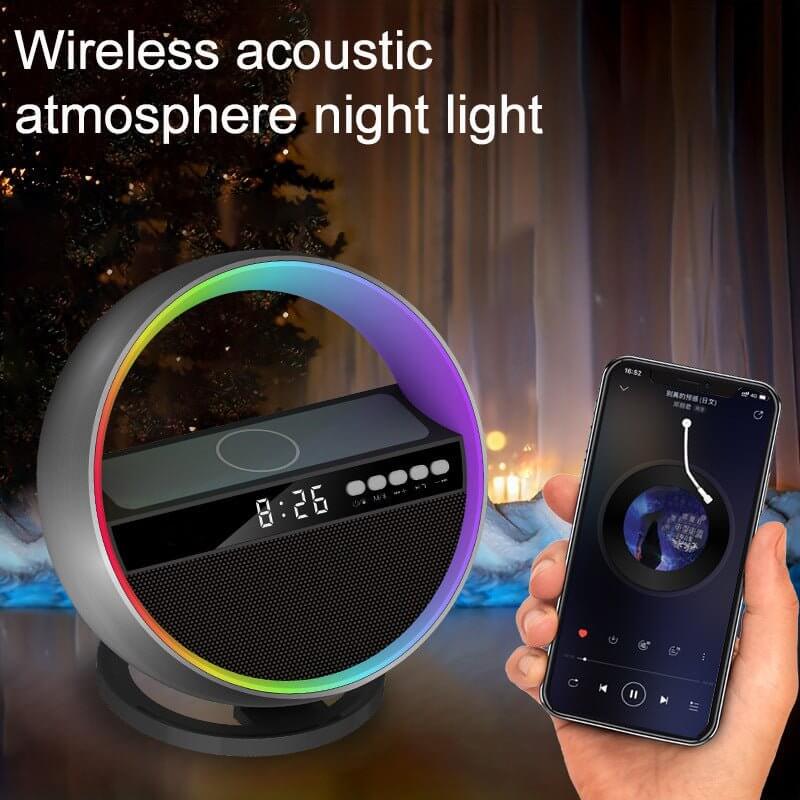 2024 New Multifunction RGB Night Light Wireless Charger Bluetooth Speaker Large G Ambience Light Home Decor - DBMP (Electronics And More Store)