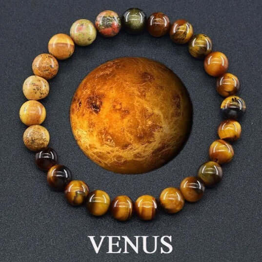 Matte 10mm stone beads bracelet named 'Venus', featuring earthy tones and stylish design for couples.