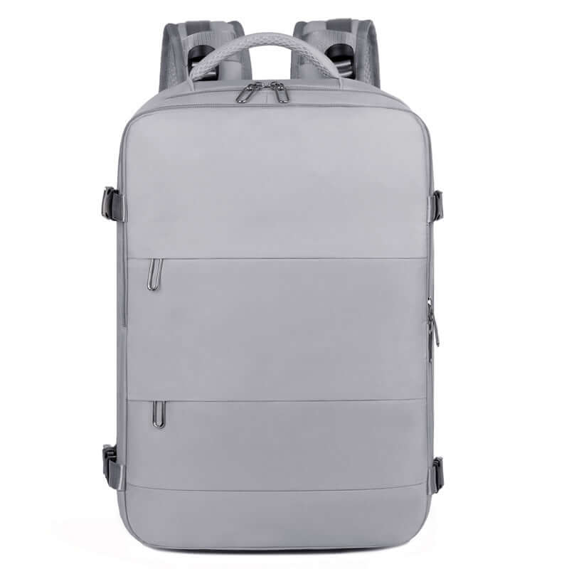 New lightweight gray travel backpack for women, perfect for college and business, with large capacity and elegant design.