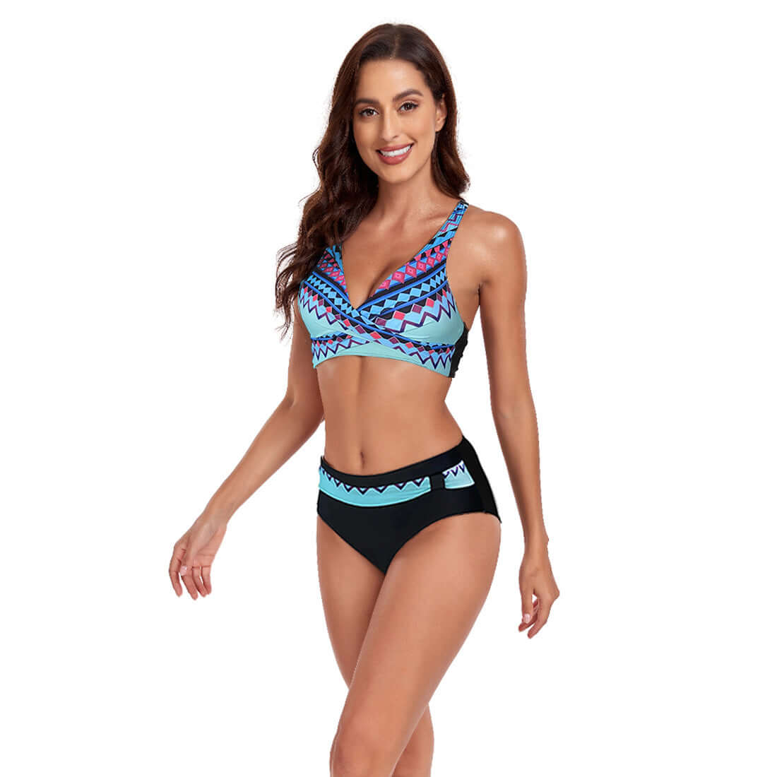 New Beach Split Swimsuit featuring a stylish halter design, vibrant colors, and comfortable fit for summer fun.